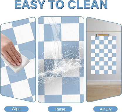 Pet Feeding Mat, Checkered Cat Bowl Mats, Quick Dry Dog Water Dispenser Mats - Image 5