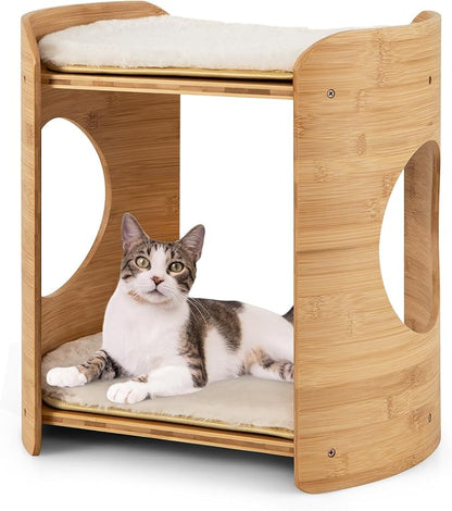 Tangkula Elevated Cat Bed for Indoor Cats, 2-Tier Cute Small Cat Tree Tower by TANGKULA
