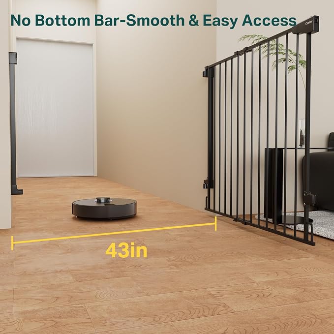 Cumbor 34" Extra Tall No Bottom Bar Baby Gate - Image 2