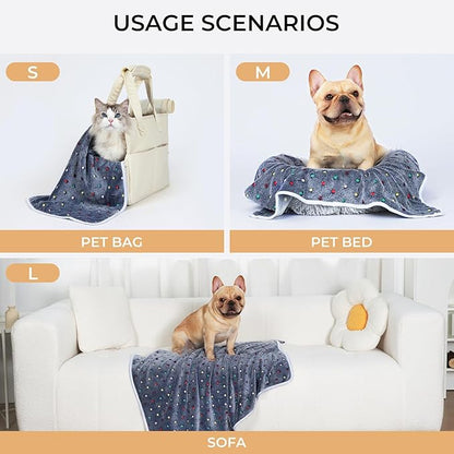 Luciphia 1 Pack 3 Blankets Super Soft Cute Dot Pattern Pet Blanket Flannel Throw - Image 2