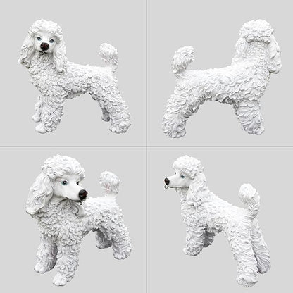 Poodle Statue Outdoor Decorations – Dog Statues Outdoor Standing White Poodle - Image 8