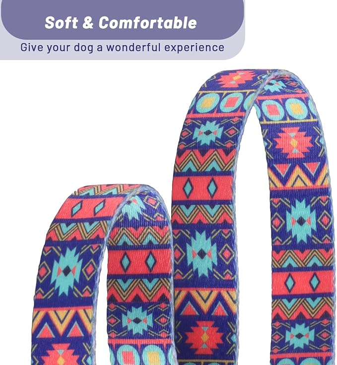 QQPETS Adjustable Soft Dog Collar: Print Flower Pink Multicolor Cute Patterns - Image 4