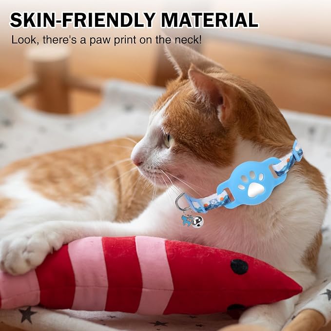 Airtag Cat Collar Breakaway, Cute GPS Cat Tracker Collars - Image 7