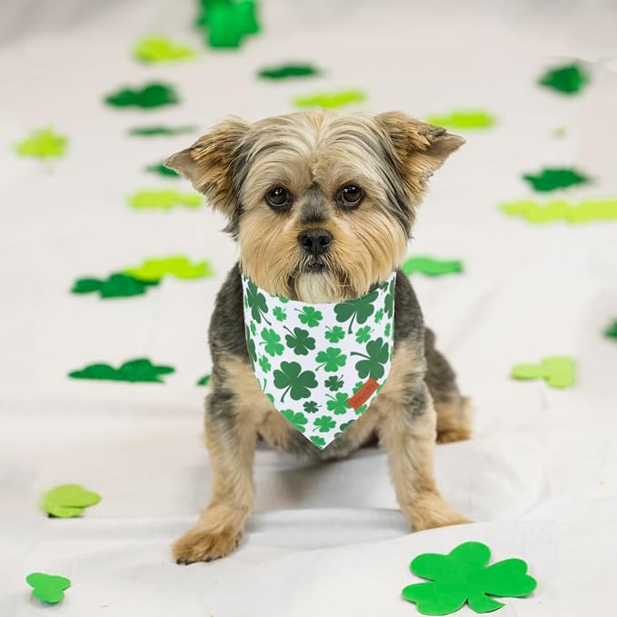 PTDECOR St. Patrick's Day Dog Bandana, Reversible Dog Scarf - Image 2