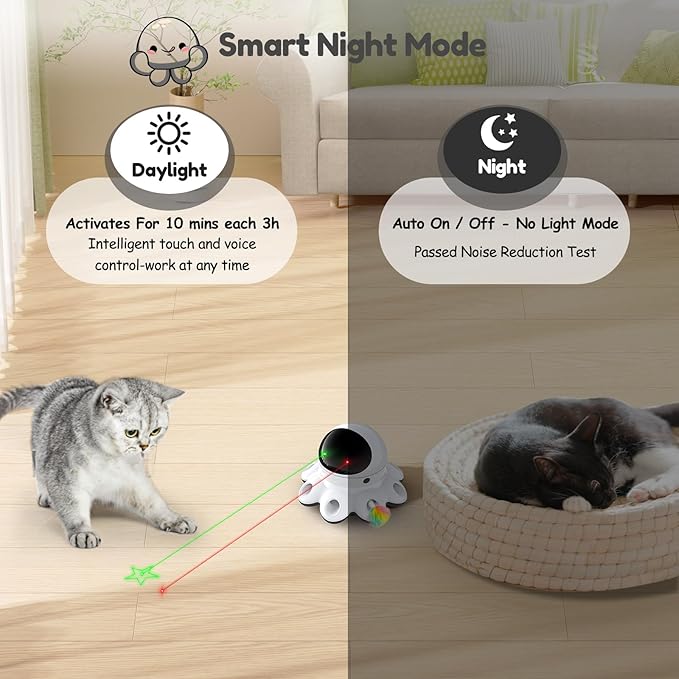 ORSDA Cat Laser Toy, 2-in-1 Interactive Automatic Motion Activated Moving 8 - Image 7