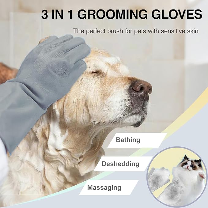 Dog Washing Gloves for Shedding & Bathing - Image 2