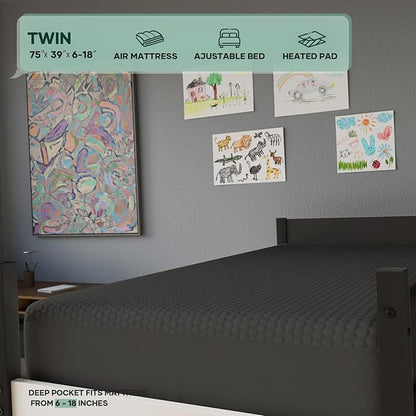 OhGeni 100% Waterproof Mattress Protector, Twin-Gray Size Mattress Pad - Image 5