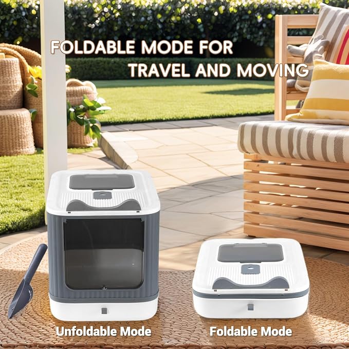 Foldable Cat Litter Box, Fully Enclosed Litter Box - Image 7