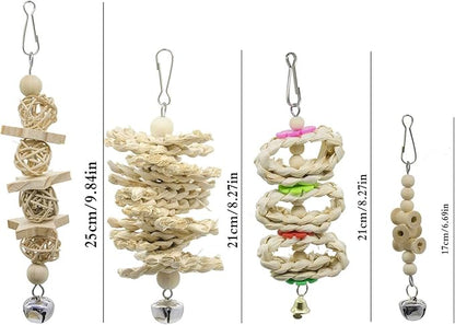 Deloky 7 Packs Bird Parrot Swing Chewing Toys-Hanging Bell Bird Cage Toys - Image 4