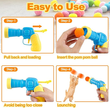 31Pcs Cat Ball Toy Launcher Gun, Cat Balls Fetch Toy, Funny Interactive Cat Toys - Image 6