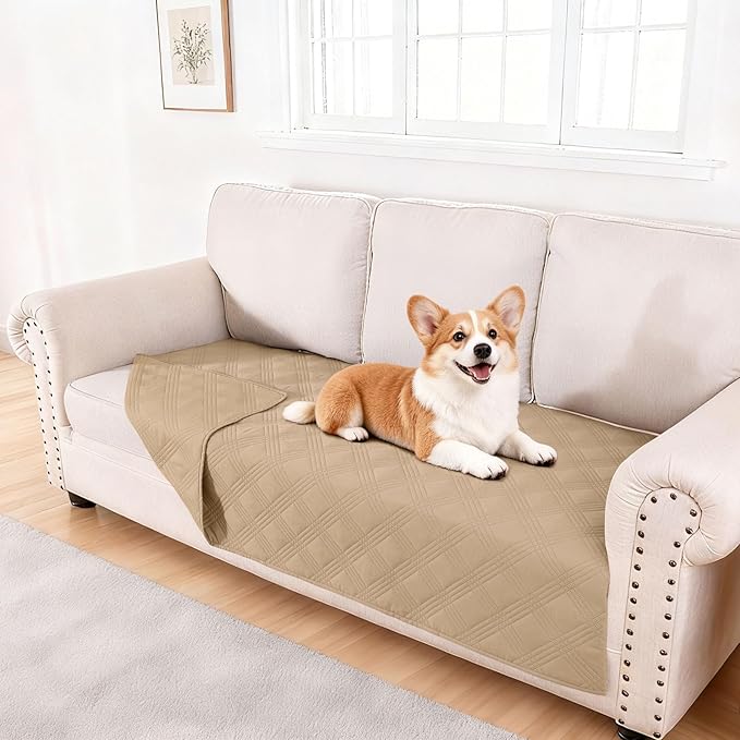 hyha Waterproof Dog Blanket, Reversible Pet Bed Blanket, Soft Sofa Couch Cover by hyha