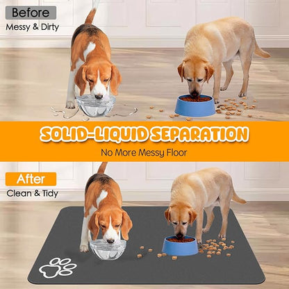 Dog Food Mat, 39.4"x31.5" Largest Absorbent Dog Mat - Image 4