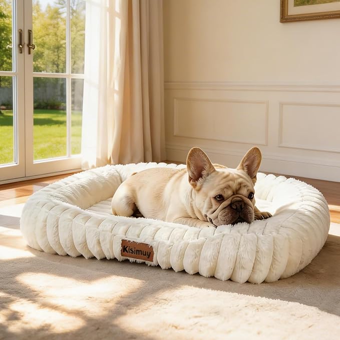 Washable Dog Bed for Medium Dogs – Soft Plush Calming Puppy Bed by Unknown