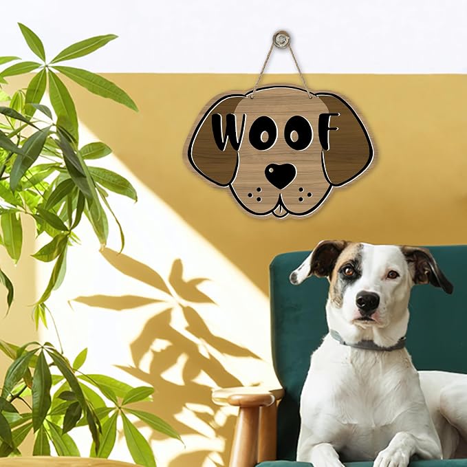 Cute Dog Front Door Sign, Farmhouse Wood Door Hanger Outdoor Outside Porch - Image 6
