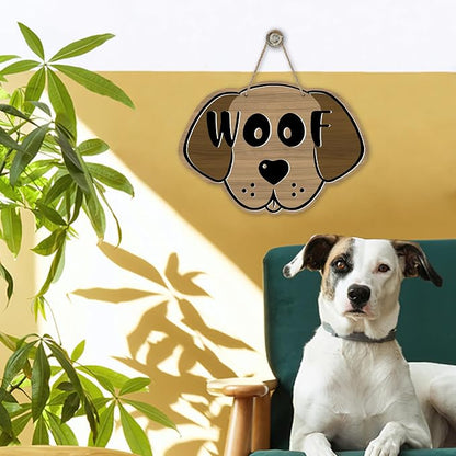 Cute Dog Front Door Sign, Farmhouse Wood Door Hanger Outdoor Outside Porch - Image 6