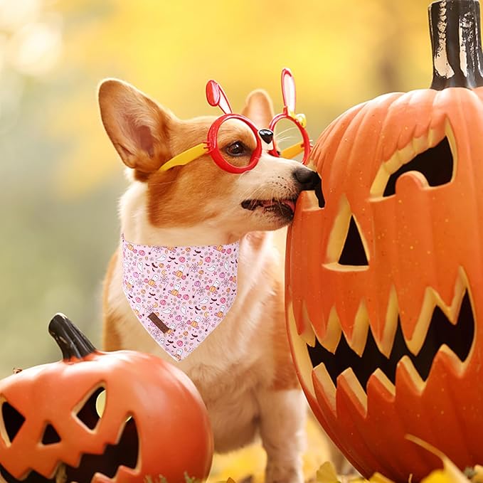 Halloween Pumpkin Dog Bandana, Halloween Triangle Bid Scarf - Image 5