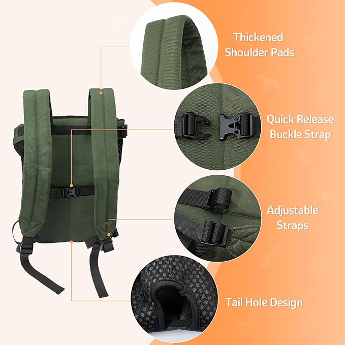 Dog Carrier Backpack, Pet Front Carrier Backpack Legs Out Dog Chest Carrier - Image 4