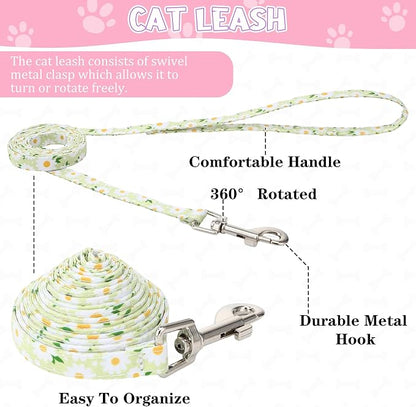 2 Pack Floral Cat Harness and Leash, Escape Proof Adjustable Kitten Harness - Image 4