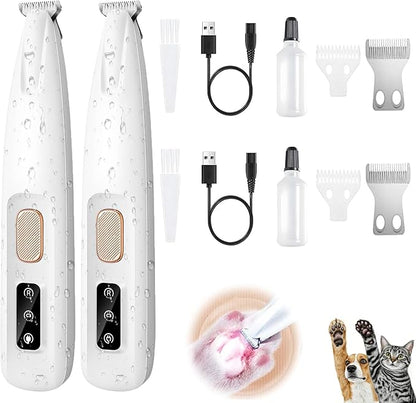 2PCs Dog Paw Trimmer with LED Light, 35dB Low Noise Precision Pet Paw Trimmer by Unknown