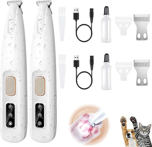 2PCs Dog Paw Trimmer with LED Light, 35dB Low Noise Precision Pet Paw Trimmer by Unknown
