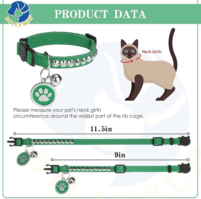 Leather Personalized Breakaway Cat Collar - Image 3