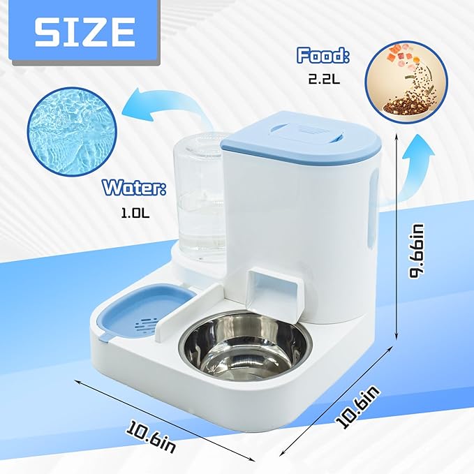Automatic Cat Food and Water Dispenser Set 2 in 1, All-in-One Gravity Pet Feeder - Image 3