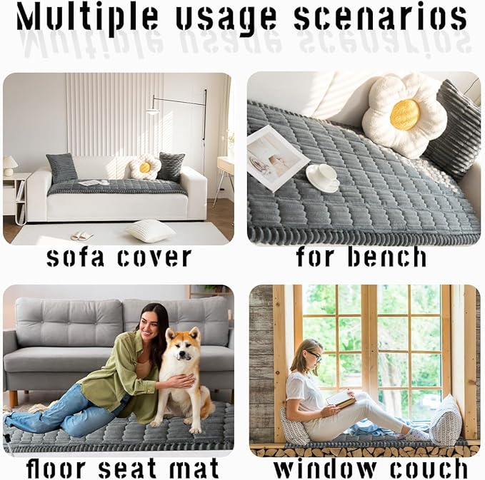 Sofa Cover Fuzzy Couch Cover for Pet, Couch Covers for Dogs Washable Non-Slip - Image 6