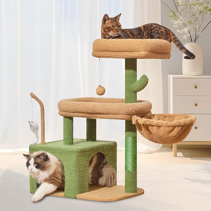 Taoqimiao MS043T Cat Tree, 32.2-Inch Cat Tower by Taoqimiao