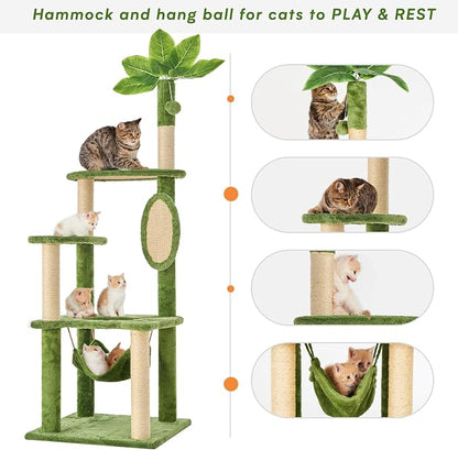 Cat Tree for Indoor Cats, 55 Inch Cat Tower - Image 5