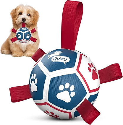 QDAN Small Dog Toys, Outdoor Indoor Toys to Keep Them Busy, Soccer Ball by QDAN