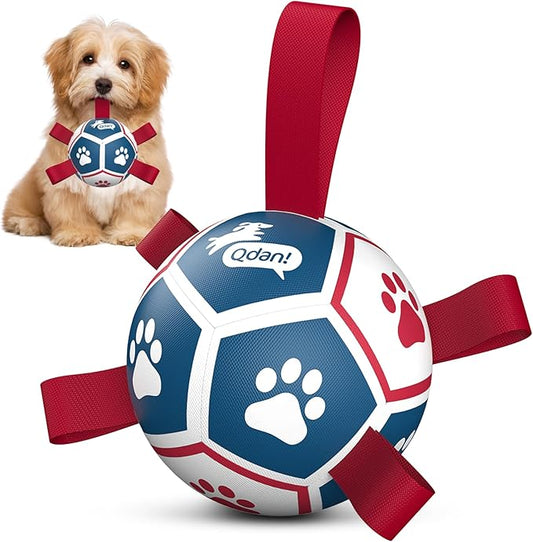 QDAN Small Dog Toys, Outdoor Indoor Toys to Keep Them Busy, Soccer Ball by QDAN