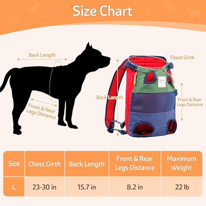Dog Carrier Backpack, Pet Front Carrier Backpack Legs Out Dog Chest Carrier - Image 2