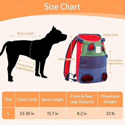 Dog Carrier Backpack, Pet Front Carrier Backpack Legs Out Dog Chest Carrier - Image 2