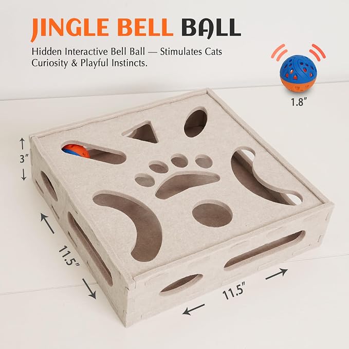 PETKARAY Felt Cat Puzzle Toy, Interactive Cat Toys - Image 6
