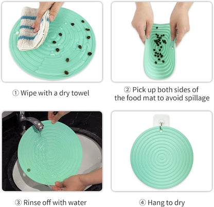 Ptlom Pet Food Mat for Dog and Cat Placemat 2 Pcs, Mat for Prevent Food and - Image 7