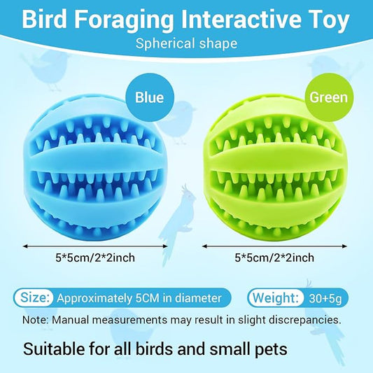 2 Pcs Parrot Feeder Chew Toy Balls, Bird Foraging Interactive Toys, Suitable - Image 2