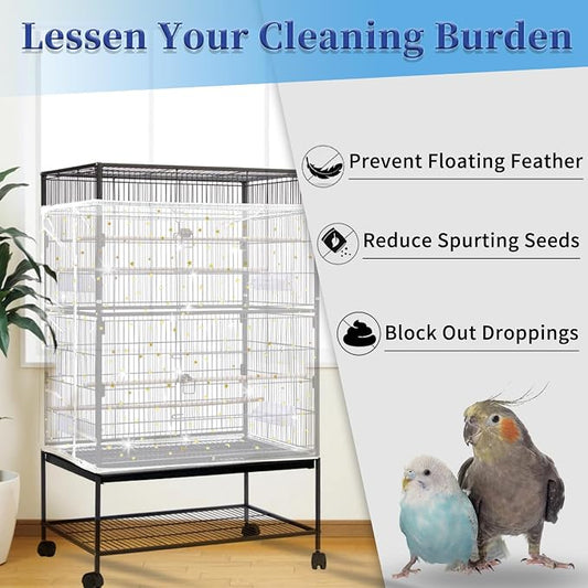 Daoeny Bird Cage Seed Catcher, Large Bird Cage Cover, Adjustable Soft Airy - Image 2