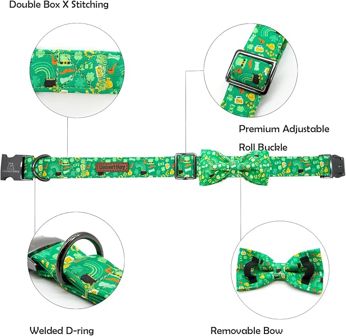 Lionheart glory Dog Bow Collar St. Patrick's Day Dog Collar - Image 2
