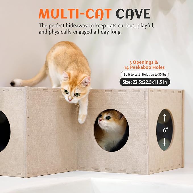 PETKARAY Cat Tunnel, Original Cat Hideaway Cave - Image 3