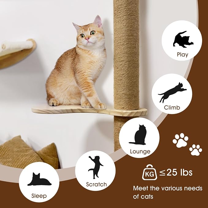 Wall Mount Cat Wall Shelves – Hammock, Scratching Post - Image 4