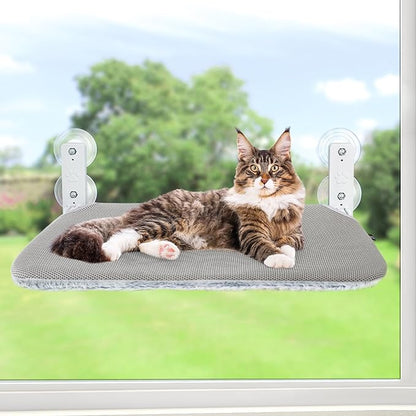 Sunhoo Cat Window Hammock Perch Cordless Perches Window Sill Seat Bed Foldable by Sunhoo