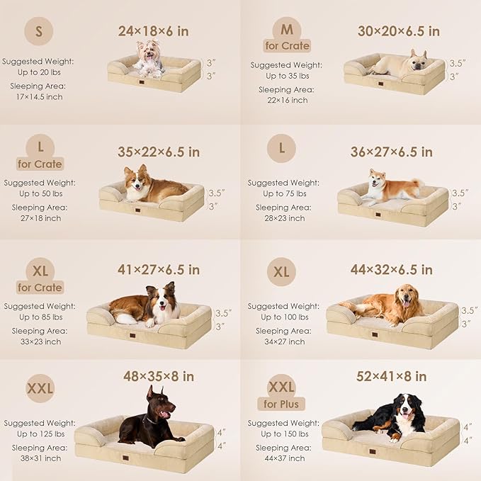 EHEYCIGA Orthopedic XL Dog Beds, Waterproof Memory Foam Dog Bed - Image 2