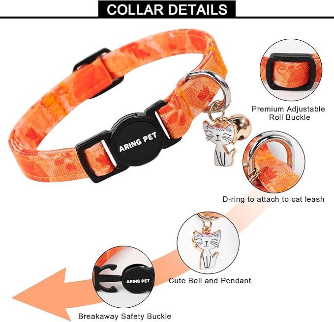 ARING PET 2 Pack Fall Cat Collars-Cute Cat Collar Breakaway - Image 4