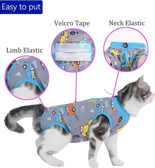 Cat Recovery Suit Cat Onesie for Cats After Surgery Female Male Spay Kitten - Image 2
