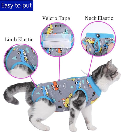 Cat Recovery Suit Cat Onesie for Cats After Surgery Female Male Spay Kitten - Image 2