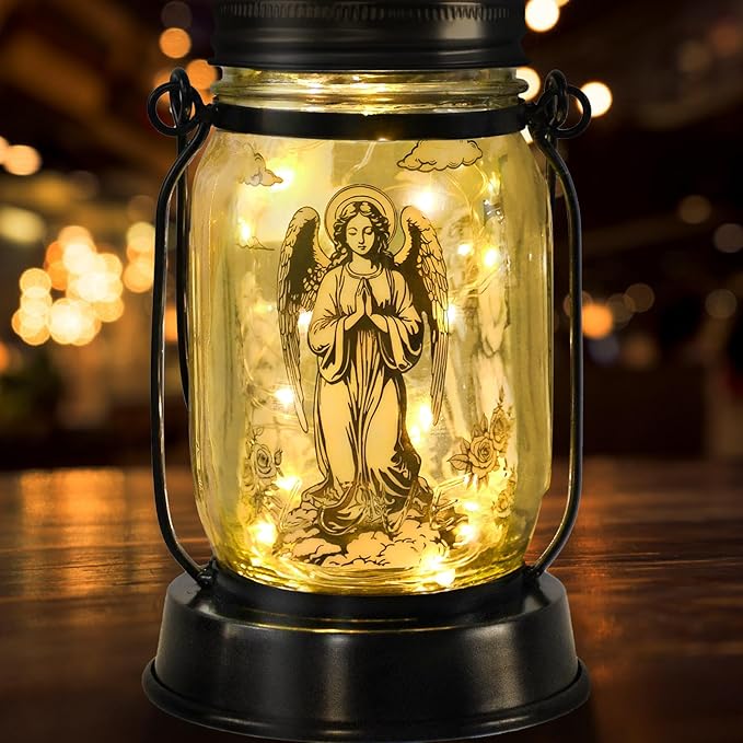 kyoryuger Guardian Angel Gifts for Women/Men Angel Praying Solar Lantern Mom by kyoryuger