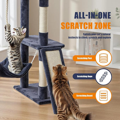 Sweetcrispy 63 inch Cat Tree Tower, Large Multi Level Cat Climbing Tower - Image 3