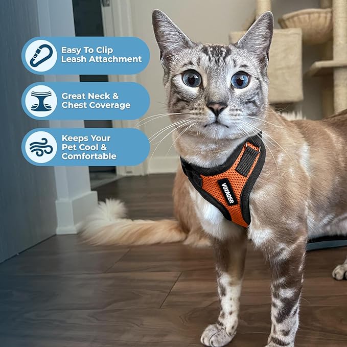 Voyager Escape-Proof Step-in Lock Cat Harness & 5ft Neoprene-Handle Leash Set - Image 5