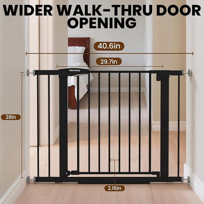 Baby Gate for Stairs, 29.7-40.6" Pressure Mounted Dog Gate, Auto Close Safety - Image 2