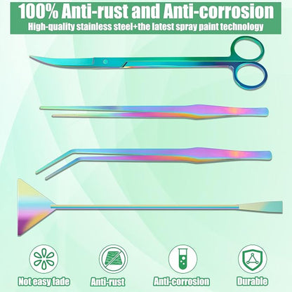 Aquarium Aquascape Tools Kit, 4 in 1 Anti-Rust Aquatic Plant Aquascaping Tool - Image 7